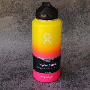 Hydro Flask 32oz Wide Mouth Bottle Tumbler with Straw Lid color sunset